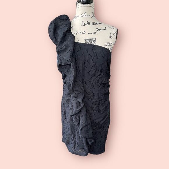 NWT Anthropologie Textured Ruffle Mini Dress - Picture 4 of 11